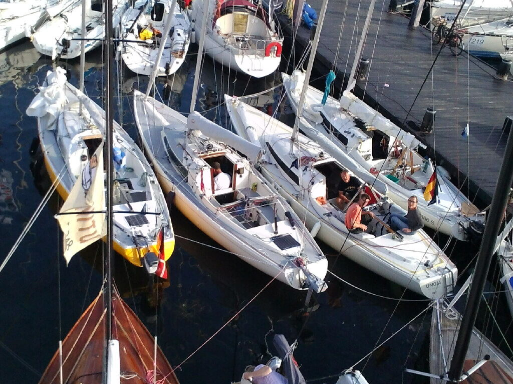 Ein Teil der H-Boot Flotte im Svendborger Hafen.