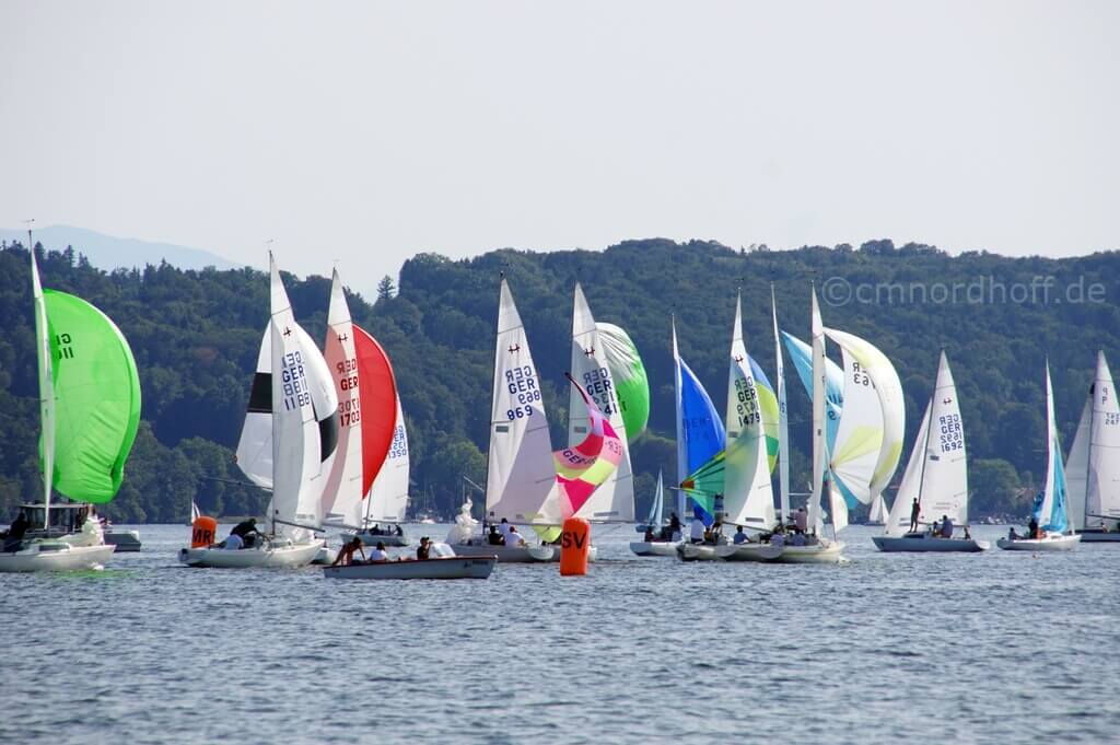 Zieleinlauf H-Boot Regatta "Bayern-Cup".