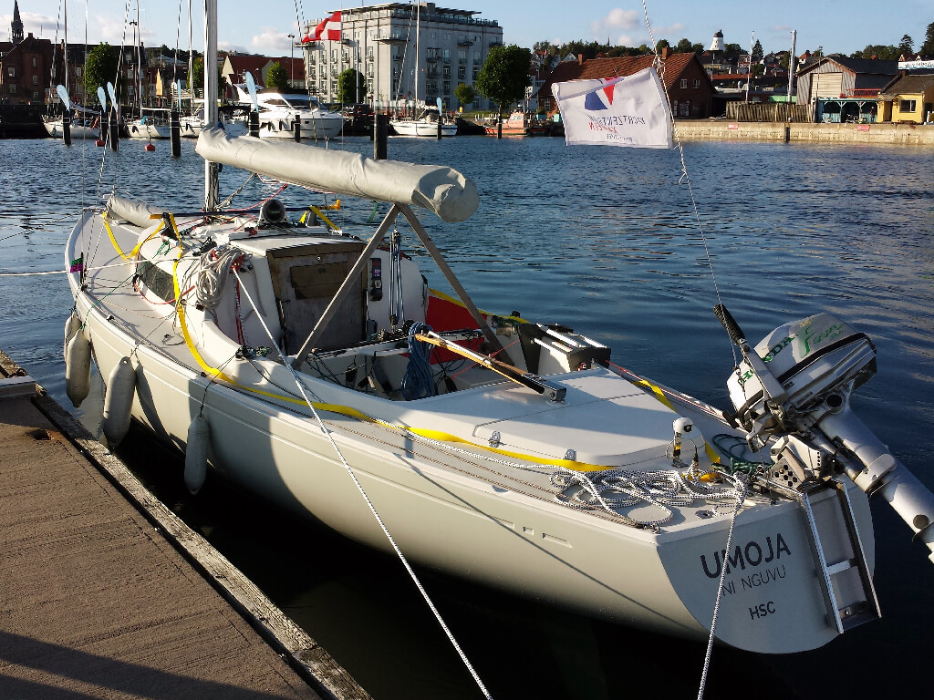 Das H-Boot einsam im Svendborger Hafen.