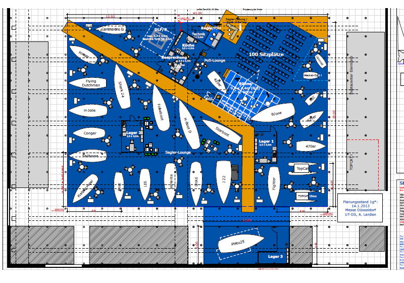 Der Stand der DHK: Halle 17, Segelcenter 17A58