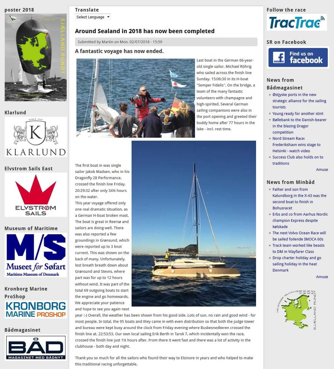 Das Rennen in der daenischen Presse mit englischen Übersetzung