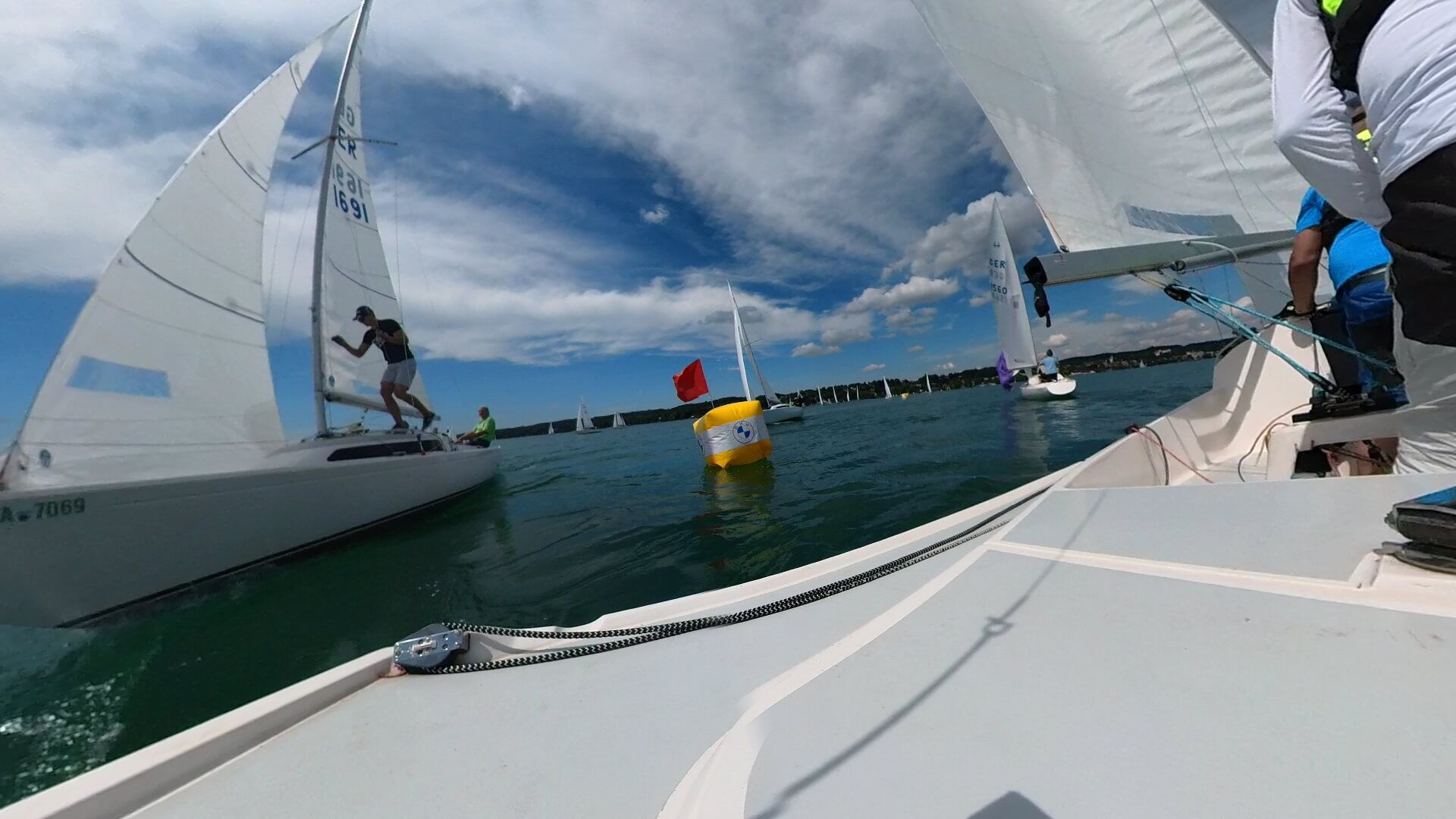 Am ersten Luv-Fass der H-Boot Regatta Elfi-Pokal.