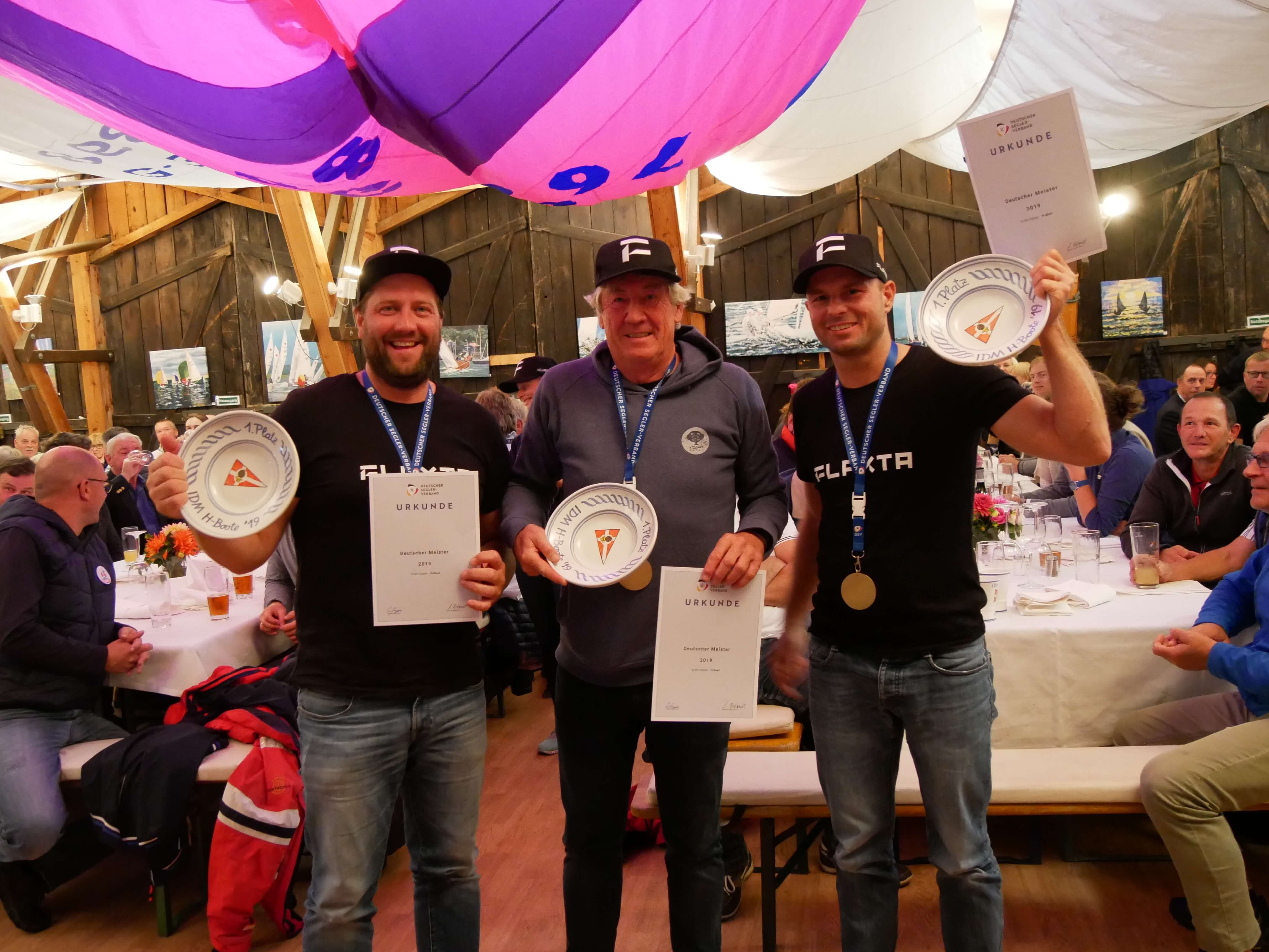 Die Sieger-Crew Sven Taube, Frank Schönfeld und Felix Krabbe.